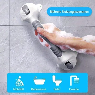 Produktbild von Senioren-Duschkopfhalterung ohne Bohren - 38 cm Antirutschhilfe - bis 110 kg - Mobil - Grau