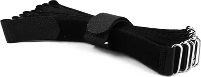 Produktbild von 10 x Klettkabelbinder 30 cm schwarz - Klett / Flausch auf GLEICHER SEITE! - Metallöse Goodymax®