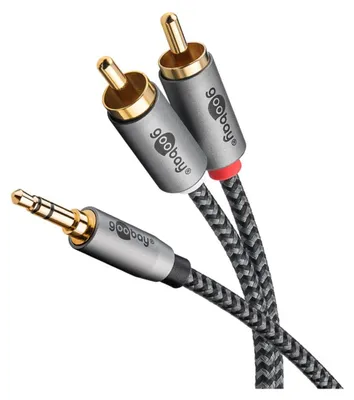 Produktbild von Goobay Audio Adapterkabel AUX, 3,5-mm-Klinke zu Stereo-Cinch-Stecker, 2 m