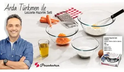 Obrázek produktu pro Sada skleněných misek Arda Turkmen Borcam o objemu 3000 ml, 1900 ml, 900 ml a 200 ml