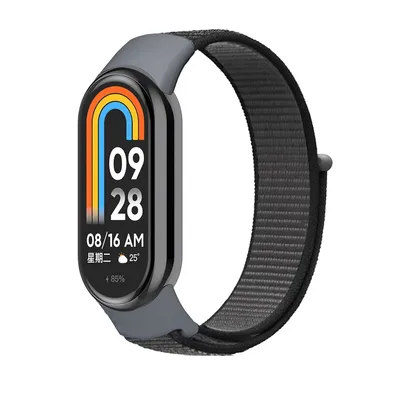 Produktbild von Gewebtes Nylon Loop Uhrenarmband für Xiaomi Mi Band 8, Farbe:Ankergrau