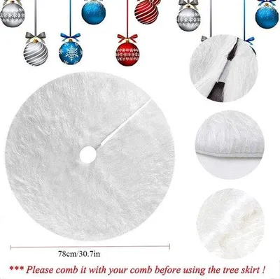 Productafbeelding van Famanu kerstboomversiering van kunstbont - Wit, 78 cm