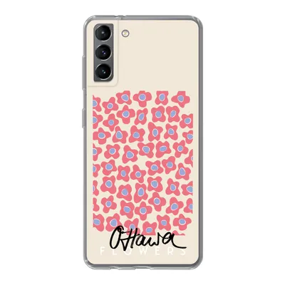 Produktbild von MuchoWow® Handyhülle Schutzhülle Hülle für Samsung Galaxy S21 Plus Blume - Muster - Rosa Silikon Softcase Handy Hülle - Handy-Tasche
