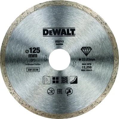 Obrázek produktu pro DeWALT DT3713-QZ, Řezací disk, Plochý, DeWALT, 2,22 cm, 12,5 cm, 5 mm