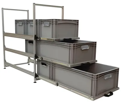 Produktbild von Wohnmobil Regal Regalsystem Tower 4 - 900 mit Auszügen, 486x905mm, 3 Auszüge