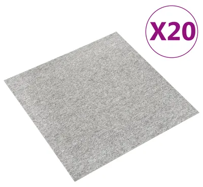 Immagine prodotto di vidaXL Tappeto, 20 pezzi, grigio chiaro, 50 x 50 cm, 100% polipropilene