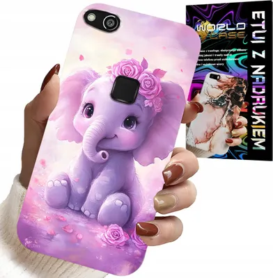 Immagine prodotto di Custodia Per Huawei P9 Lite 2016 - Simpatico Elefante Su Sfondo Rosa Custodia + Pellicola