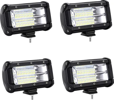 Image de YARDIN Projecteur de travail 4 x 72W LED Projecteur auxiliaire Offroad Projecteur 21600LM 10-30V 6000K Lumière de travail Etanche IP67 4 pouces
