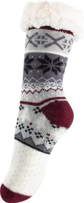 Produktbild von Yenita® Hüttensocken im Norwegerdesign mit ABS-Sohle 36-41 bordeaux