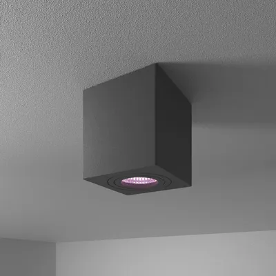 Image de HOFTRONIC - Spot plafonnier LED connecté 5,5W IP65 RGBWW Noir Wifi Bluetooth