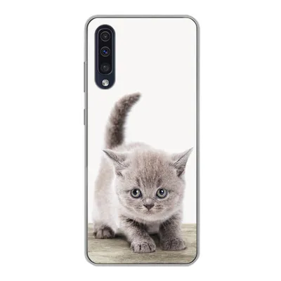 Produktbild von MuchoWow® Handyhülle Schutzhülle Hülle für Samsung Galaxy A30s Kätzchen - Katze - Haustiere - Jungen - Kinder - Mädchen Silikon Softcase Handy Hülle - Karteninhaber