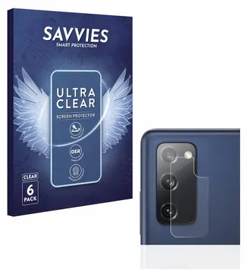 A product shot showing the packaging for screen protectors and a close-up of a screen protector applied to a phone's camera.