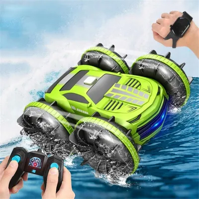 Produktbild von Ferngesteuertes Auto, 2.4Ghz Doppelseitig 360° drehbare RC Stunt Crawler, 4WD Off Road Drift RC Auto Spielzeug Geschenke für Jungen 6-12 Grün