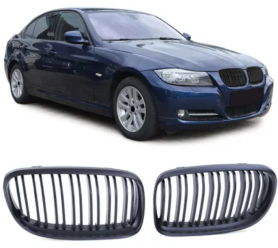 Sport Kühlergrill Doppelsteg SCHWARZ MATT passend für BMW 3er E90 E91 2008-2012 – Produktansicht