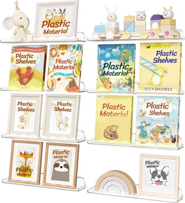 Produktbild von Wandregal Kinderbuchregal Acryl 8 Stück 38,1x8,6x4,5 cm