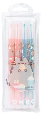 Zdjęcie produktu dla Pusheen Mazaki Zakreślacze Pastelowe Pisaki Dwustronne do Szkoły 4szt