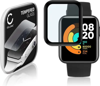 Produktbild von CELLONIC 9H Display Schutzglas für Xiaomi Mi Watch Lite Smartwatch, 3D Full Cover Full Glue Screen Protector Glass, Fitness Tracker Displayschutz Glas Transparent Schutzfolie