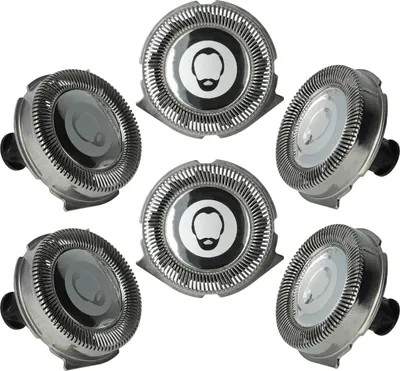 Produktbild von vhbw 6x Ersatz-Scherköpfe kompatibel mit Philips RQ1180X, RQ1180CC, RQ3, RQ310, RQ330, RQ1180, RQ1190, RQ1190X, RQ1195 Elektrorasierer, Silber