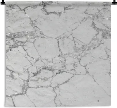 Produktbild von MuchoWow® Wandteppich Wandbehang Marmor - Muster - Grau 150x150 cm Tapisserie Dekoration Wandtuch - Wohnaccessoires - Modernes
