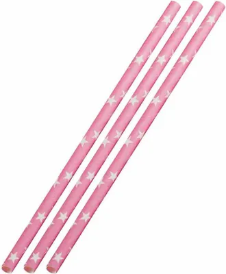 Produktbild von Papiertrinkhalme weiß/rosa 50er-Pack