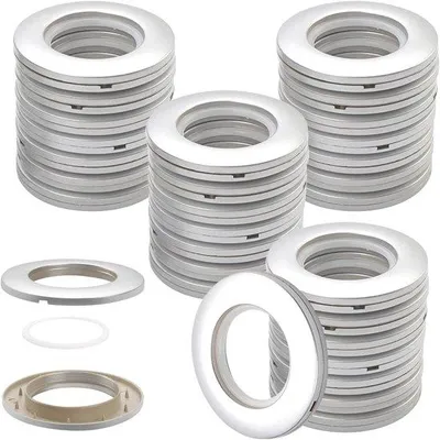 Immagine prodotto di Anelli per tende in plastica color argento - 32 pezzi - Stumm - 40 mm - opachi