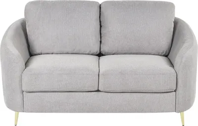 Produktbild von BELIANI 2-Sitzer Sofa Hellgrau Stoffbezug mit Armlehnen Goldenen Metallfüßen Glamourös Modern Wohnzimmer Schlafzimmer Möbel Sitzmöbel