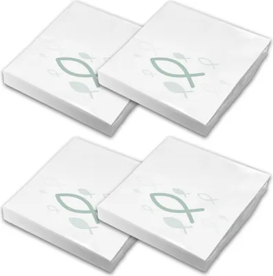 Produktbild von itenga Servietten Fisch WEISS Eukalyptus 30 x 30 cm 3-lagig 80 Stück