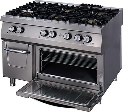 Immagine prodotto di Maxima - Cucina Gastro Premium - 6 fuochi - Unità tripla - Profondità 90 cm - Gas incl. forno elettrico
