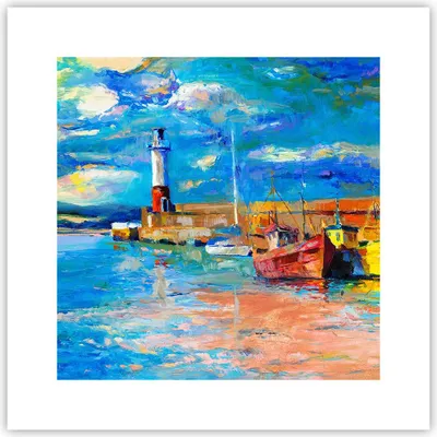 Produktbild von Poster - Poster ohne Rahmen - Leuchtturm Meer - 30x30 cm - Wand Bild - Wanddeko - Wandbilder - Kunstposter - Wandposter - Bilder - Kunstdruck - Wanddekoration - Wandbild - P2XAC30x30-3693