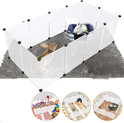 Immagine prodotto di Fiqops gabbia per piccoli animali recinto all'aperto fai da te piccolo animale cucciolo run coniglio playpen coniglio criceto