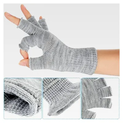 Produktbild von 4 Paar Winter Halbfingerhandschuhe Strick Fingerlose Fäustlinge für Herren und Damen