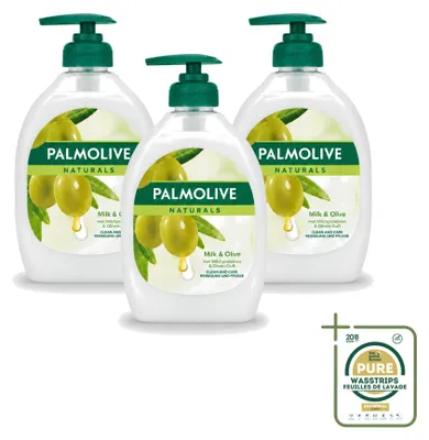 Produktbild von 3 x Palmolive Naturals Handseife Milch & Olive - 500 ml - Vorratspackung - 3 Stücke