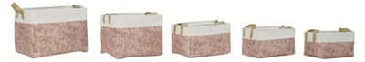 Korb-Set, Polyester/Canvas, natur, 40x30x32 cm