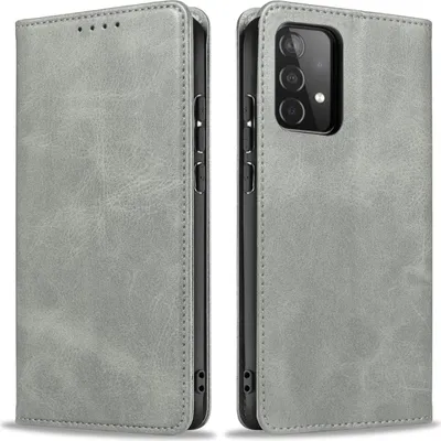 Produktbild von Handyhülle für Samsung Galaxy A53 5G Kunstleder Flip Cover Hülle Handytasche Case Kartenfach Farbe: Grau