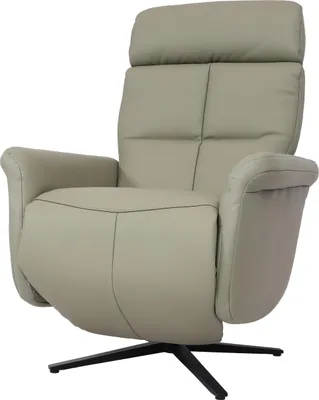 Obrázek produktu pro Relaxační křeslo HWC-L10, designové televizní křeslo, otočné, celokožené šedé