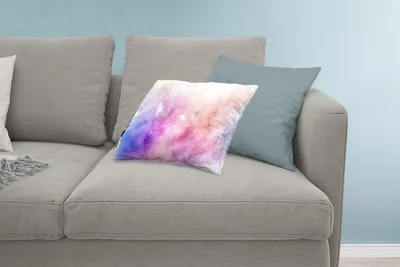 Produktbild von MuchoWow® Zierkissen Sofakissen Wohnzimmer Dekokissen 60x40 cm Aquarell - Rosa - Blau - Farbton - Kopfkissen - Polster mit Foto