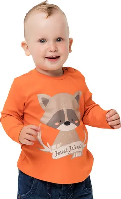 Produktbild von Jungen-T-Shirt langärmlig Mýval  - Orange - 80