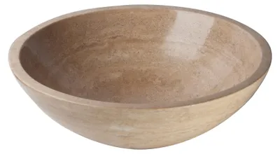 Zdjęcie produktu dla Duża umywalka marmurowa, średnica 42 cm, jasnobrązowa