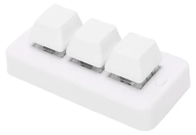 Obrázek produktu pro Malá klávesnice s 3 klávesami, kabelové připojení USB, bezdrátové připojení 2,4 GHz, mechanická klávesnice na míru pro hraní her a práci, bílá
