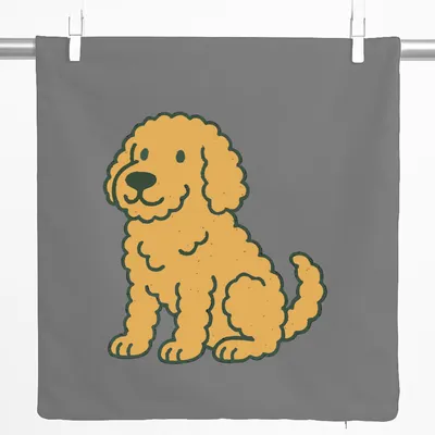 Produktbild von Huuraa Kissenbezug Goldendoodle Comic Goldiepoo 40x40cm Steel Grey Baumwolle Dekokissenbezug Geschenkidee