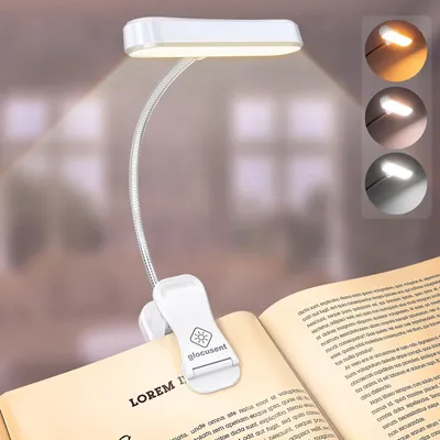 Productafbeelding van Oogvriendelijke Leeslamp met Boekenklem - 3 Kleuren & 5 Helderheden