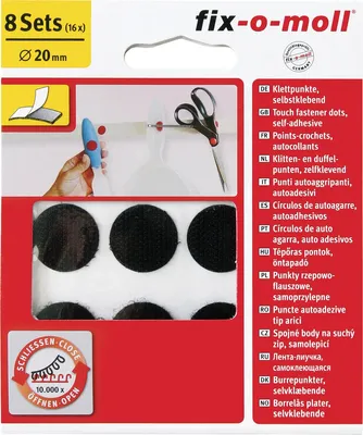 Immagine prodotto di Puntini in velcro fix-o-moll da 20 mm, neri