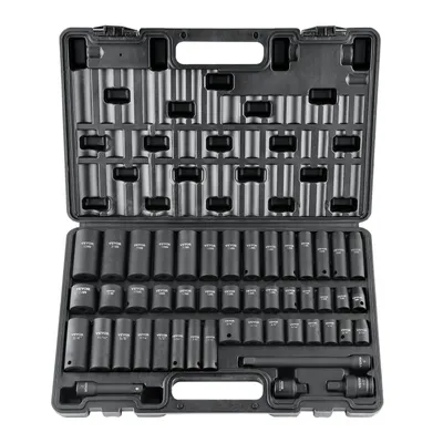 Produktbild von VEVOR profesjonalny zestaw kluczy nasadowych ze stali stopowej CR-V 48-częściowy zestaw kluczy nasadowych o głębokości 8-22 mm, klucz udarowy, klucz nasadowy HRC 42-48 z walizką narzędziową, metryczny ściągacz do śrub