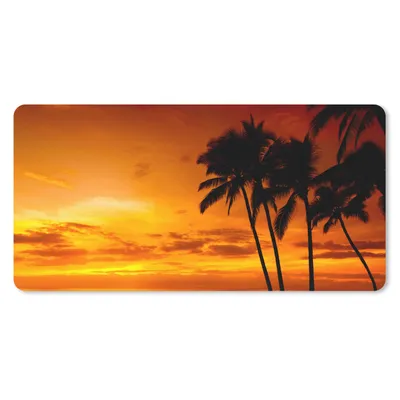 Produktbild von MuchoWow® Mauspad Mousepad Palme - Sonnenuntergang - Tropisch - Orange - Meer 60x30 cm - Mousepads - Maus Mat - Pad - Mausunterlage - Nachhaltig