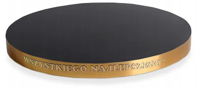 Produktbild von Rubicello Tortenunterlage Styrodur 30 cm Schwarz Goldrand 3D-Aufkleber