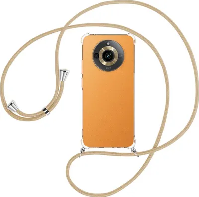 Produktbild von Handykette Backcover-Schutzhülle mit Band (Metall silberfarben) für Realme 11 5G (6.72'') - caramel
