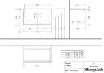 Produktbild von Villeroy & Boch C78600VR WaschbeckenUS Skyla C78600 772x436x