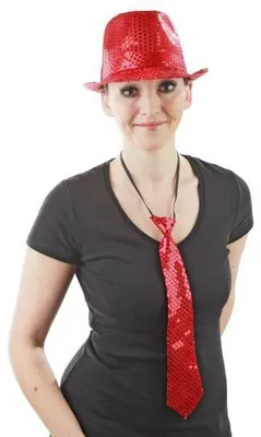 Produktbild von Roter Paillettenhut Pailletten Hut Glitzer Rot