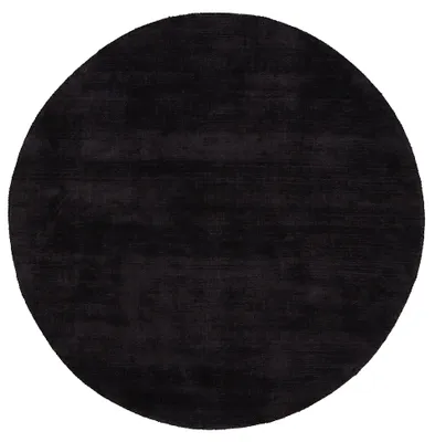 Produktbild von Viskoseteppich Rund AVA Schwarz Ø 80 cm | Moderner Teppich für Wohn- und Schlafzimmer