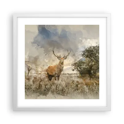 Produktbild von Gerahmtes Poster - Weißer Rahmen - rotwild natur - 40x40 cm - Wand Bild - Wanddeko - Wandbilder - Kunstposter - Wandposter - Bilderrahmen - Bilder - Kunstdruck - Wandbild - P2WAC40x40-3465